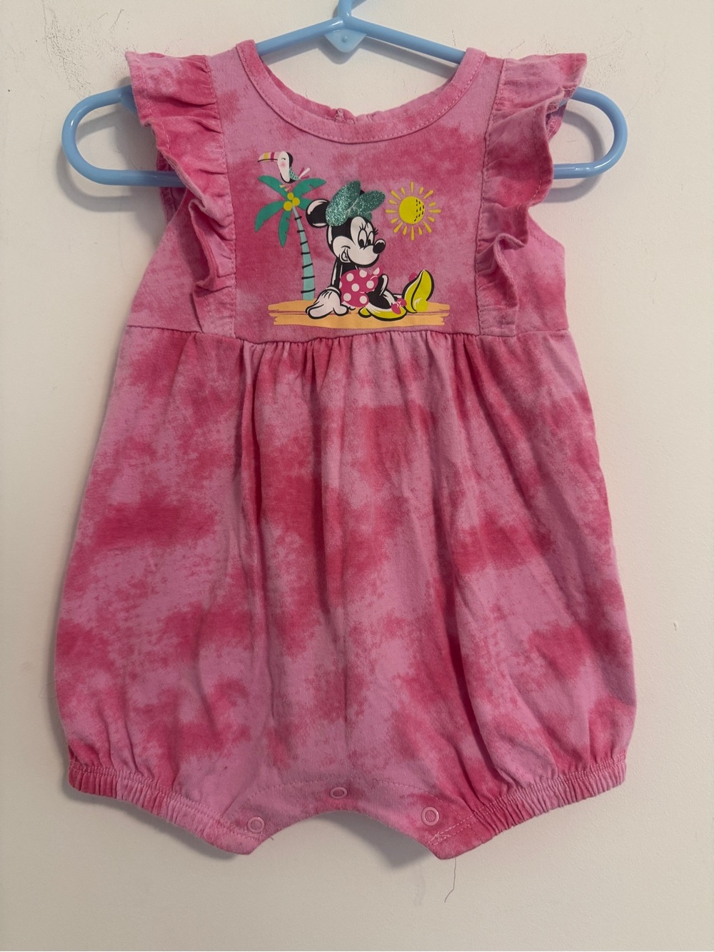 Disney Pink Tie-Dye Minnie Mouse Bubble Romper